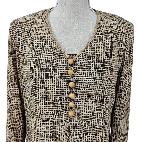 Platinum Dorothy Schoelen Abstract Tank Jacket Set Women's Size P XS Art To Wear - Picture 7 of 16